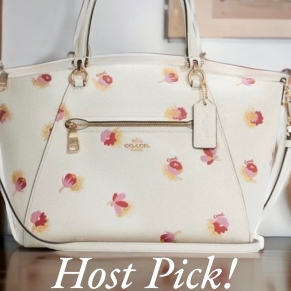 COACH White Floral Handbag NEW - Picture 8 of 11